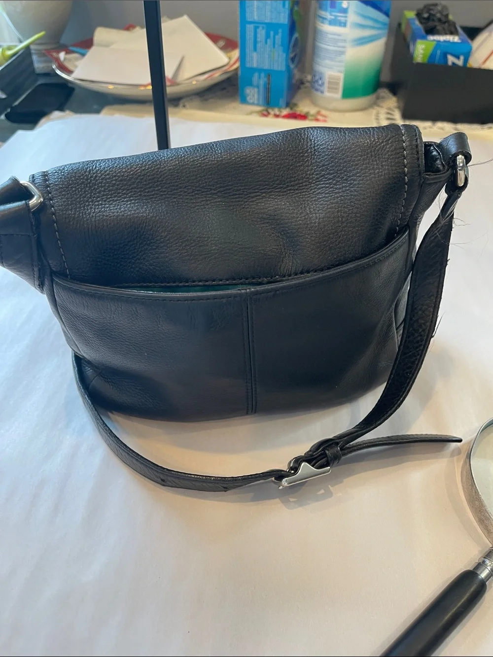 Coach VTG Park Taylor Crossbody Pebbled Leather Black  Strap Bag Purse